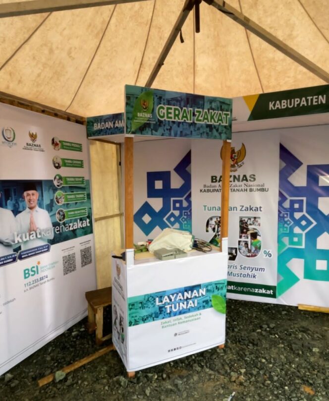 
 BAZNAS Tanah Bumbu Buka GERAI LAYANAN Tunai, Zakat, infak Dan sedekah di Arena MTQNasional  XXI Tingkat Kab. Tanah Bumbu di Kec. Kusan Tengah