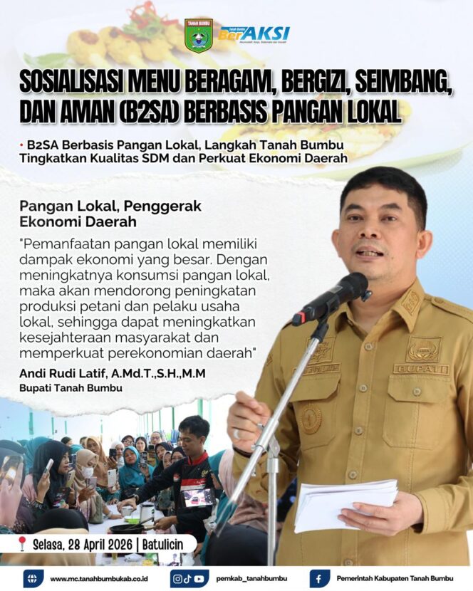 
 B2SA Berbasis Pangan Lokal, Langkah Tanah Bumbu Tingkatkan Kualitas SDM