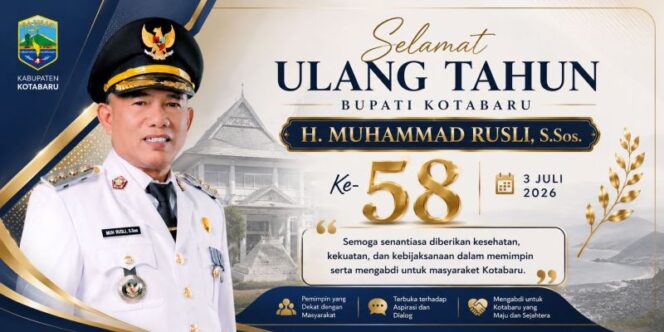 
 Di Usia ke-58, Bupati H.M. Rusli Didoakan Terus Membawa Kotabaru Semakin Maju dan Sejahtera