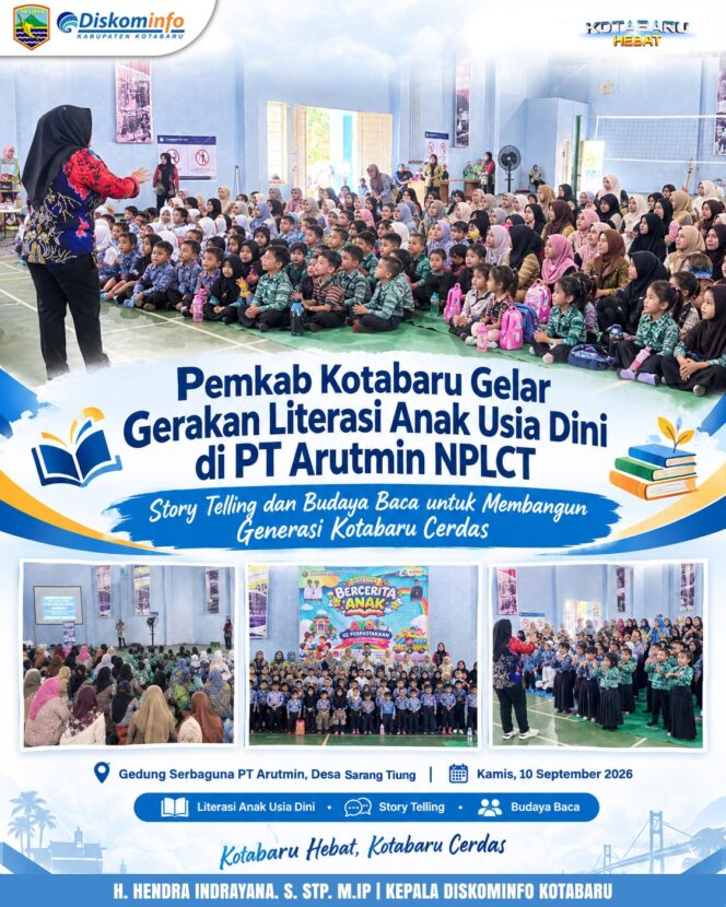 
 Bangun Budaya Baca Sejak Dini, Dispersip Kotabaru Gelar Story Telling Bersama PT Arutmin