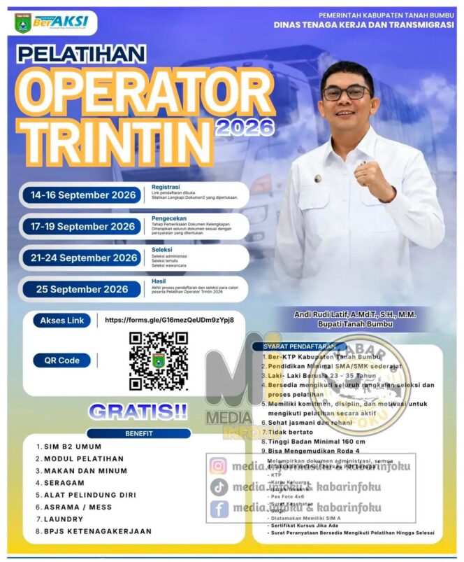 
 Bupati Andi Rudi Latif Buka Pelatihan Operator Trintin 2026, Gratis!