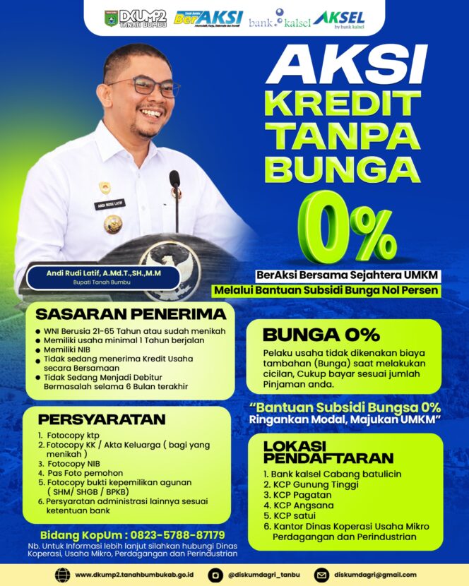 
 Bupati Andi Rudi Latif Siapkan Program Kredit Tanpa Bunga bagi Usaha Mikro