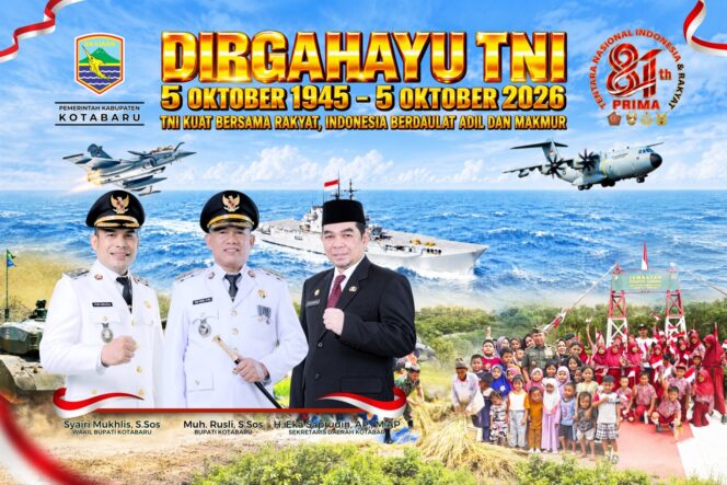 
 Pemkab Kotabaru Hadiri Upacara HUT ke-81 TNI, Tegaskan Komitmen Perkuat Sinergi